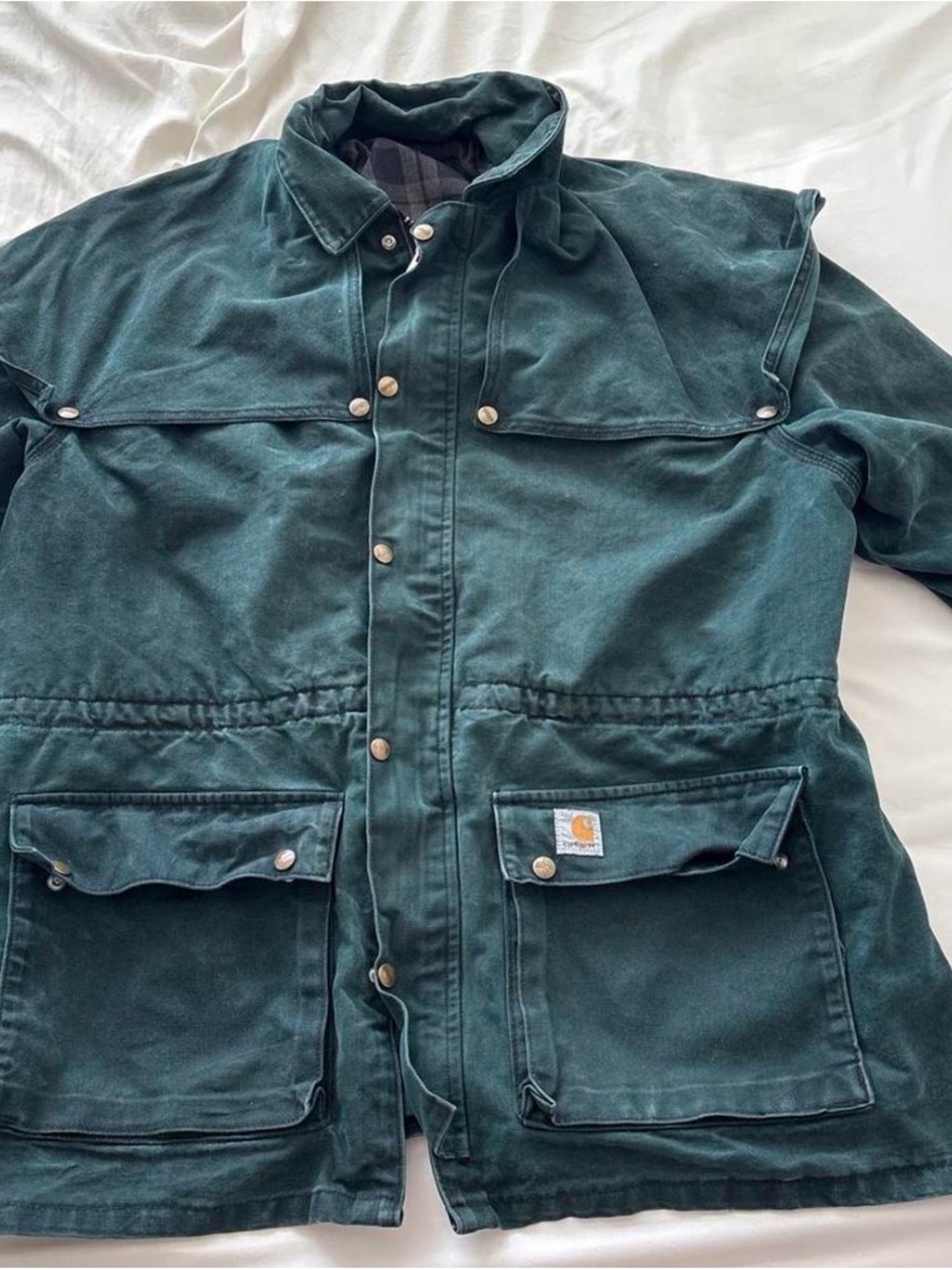 Vintage Carhartt Men's Deep Green Duck Canvas bushman Jacket
